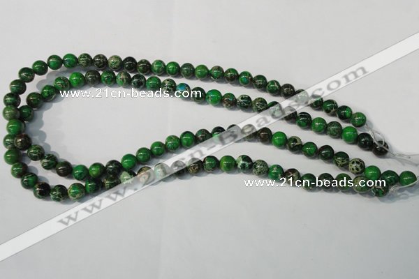 CDT956 15.5 inches 8mm round dyed aqua terra jasper beads