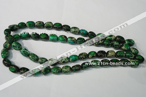 CDT960 15.5 inches 10*13mm nuggets dyed aqua terra jasper beads