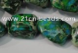 CDT961 15.5 inches 18*20mm nuggets dyed aqua terra jasper beads