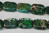 CDT974 15.5 inches 12*16mm rectangle dyed aqua terra jasper beads