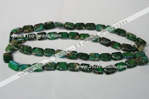 CDT974 15.5 inches 12*16mm rectangle dyed aqua terra jasper beads