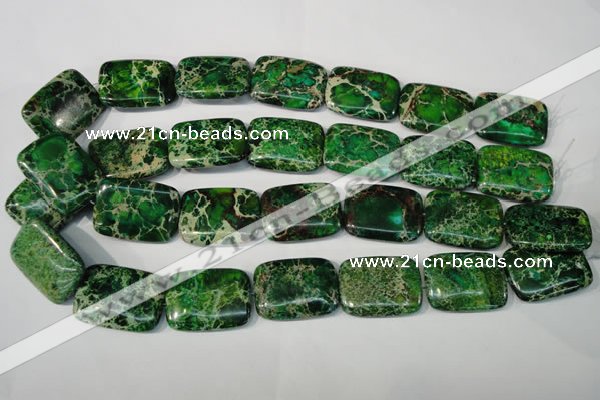 CDT975 15.5 inches 22*30mm rectangle dyed aqua terra jasper beads