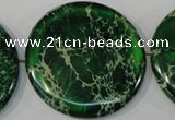 CDT977 15.5 inches 45mm flat round dyed aqua terra jasper beads