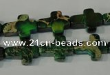 CDT978 15.5 inches 12*16mm cross dyed aqua terra jasper beads