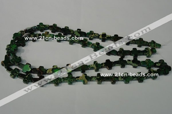 CDT978 15.5 inches 12*16mm cross dyed aqua terra jasper beads