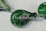 CDT980 15.5 inches 19*29mm petal shaped dyed aqua terra jasper beads