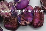 CDT981 15 inches 15*20mm – 25*48mm freeform dyed aqua terra jasper beads