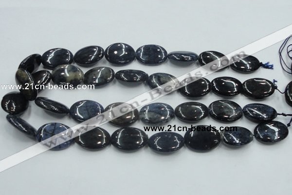 CDU01 15.5 inches 18*25mm oval natural blue dumortierite beads