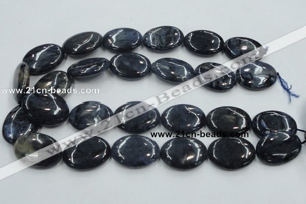 CDU02 15.5 inches 22*30mm oval natural blue dumortierite beads