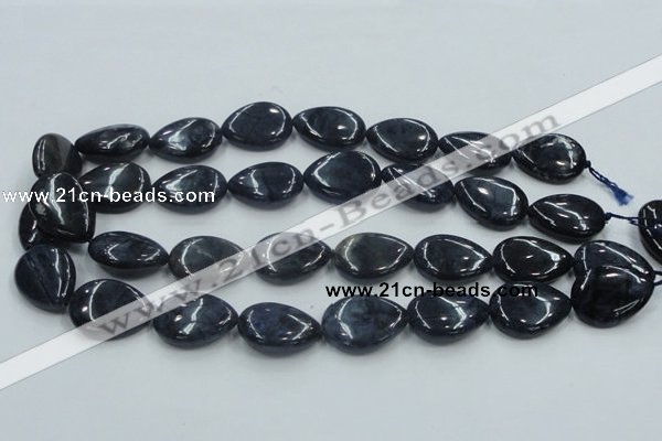 CDU03 15.5 inches 18*25mm flat teardrop natural blue dumortierite beads