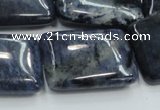 CDU04 15.5 inches 22*32mm rectangle natural blue dumortierite beads