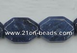 CDU06 15.5 inches 18*25mm octagonal natural blue dumortierite beads