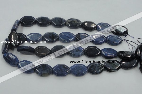 CDU06 15.5 inches 18*25mm octagonal natural blue dumortierite beads