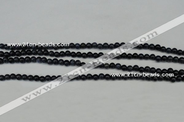 CDU100 15.5 inches 4mm round blue dumortierite beads wholesale