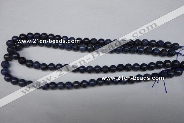 CDU102 15.5 inches 8mm round blue dumortierite beads wholesale
