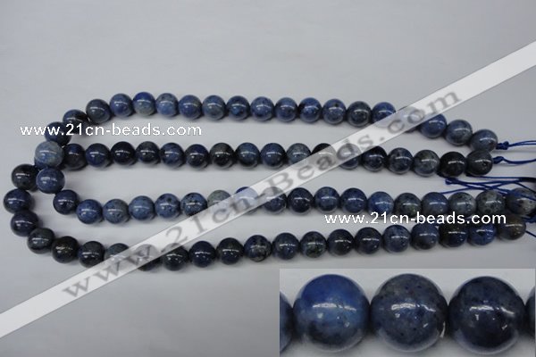 CDU103 15.5 inches 10mm round blue dumortierite beads wholesale