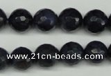 CDU112 15.5 inches 8mm faceted round blue dumortierite beads