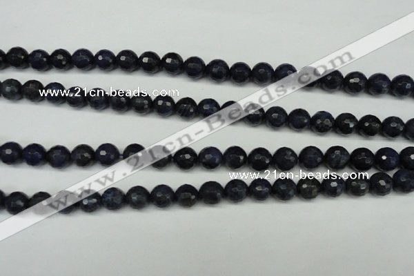 CDU112 15.5 inches 8mm faceted round blue dumortierite beads