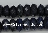 CDU120 15.5 inches 6*10mm faceted rondelle blue dumortierite beads