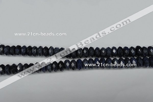 CDU120 15.5 inches 6*10mm faceted rondelle blue dumortierite beads