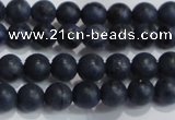 CDU200 15.5 inches 4mm round matte blue dumortierite beads