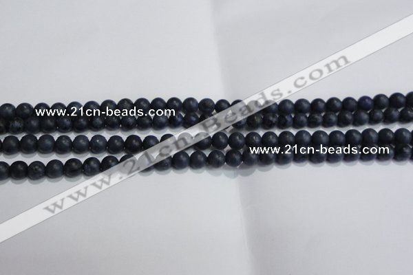 CDU200 15.5 inches 4mm round matte blue dumortierite beads