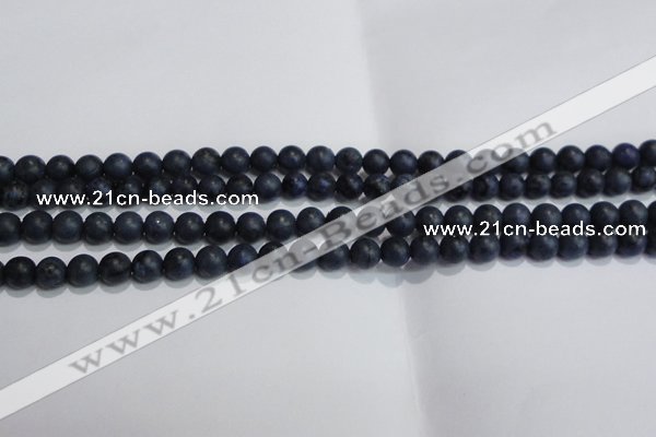 CDU201 15.5 inches 6mm round matte blue dumortierite beads