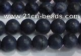 CDU202 15.5 inches 8mm round matte blue dumortierite beads