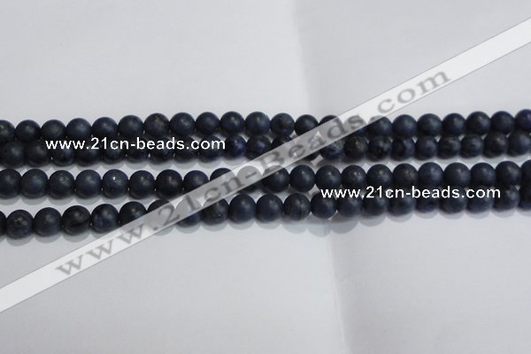 CDU202 15.5 inches 8mm round matte blue dumortierite beads