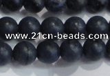 CDU203 15.5 inches 10mm round matte blue dumortierite beads