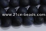 CDU204 15.5 inches 12mm round matte blue dumortierite beads