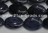 CDU212 15.5 inches 13*18mm oval matte blue dumortierite beads