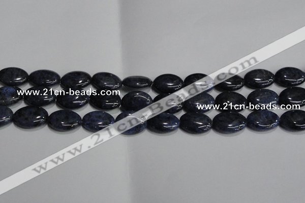 CDU212 15.5 inches 13*18mm oval matte blue dumortierite beads