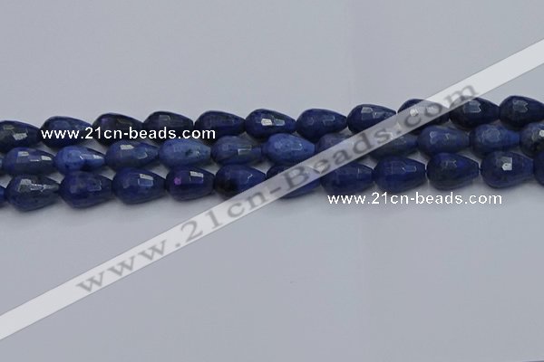 CDU214 15.5 inches 10*15mm faceted teardrop blue dumortierite beads