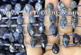 CDU221 Top drilled 8*12mm faceted briolette dumortierite beads