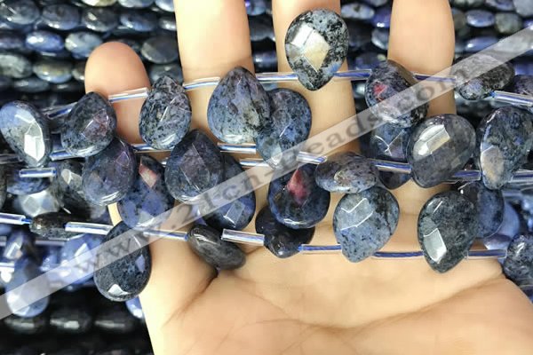 CDU222 Top drilled 10*14mm faceted briolette dumortierite beads