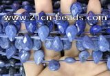 CDU223 Top drilled 10*14mm faceted briolette dumortierite beads