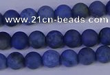 CDU301 15.5 inches 6mm round matte blue dumortierite beads