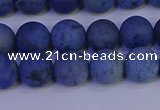 CDU302 15.5 inches 8mm round matte blue dumortierite beads