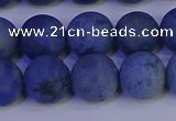 CDU304 15.5 inches 12mm round matte blue dumortierite beads