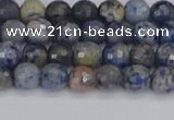 CDU308 15.5 inches 4mm faceted round blue dumortierite beads