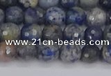 CDU309 15.5 inches 6mm faceted round blue dumortierite beads