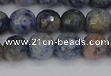 CDU311 15.5 inches 10mm faceted round blue dumortierite beads