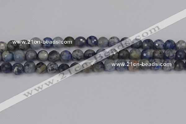 CDU311 15.5 inches 10mm faceted round blue dumortierite beads