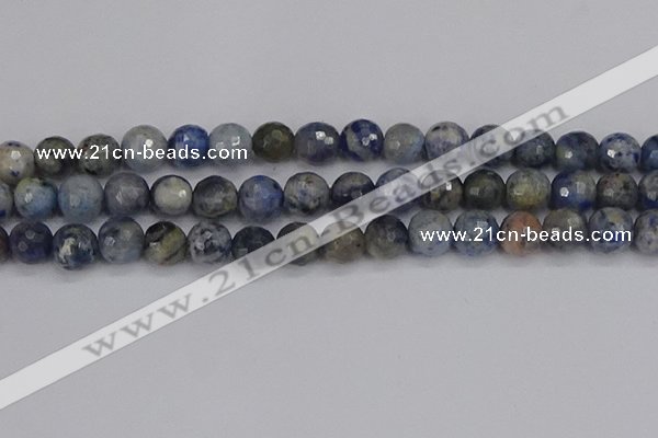 CDU312 15.5 inches 12mm faceted round blue dumortierite beads