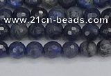 CDU315 15.5 inches 4mm faceted round blue dumortierite beads