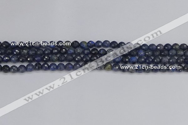 CDU315 15.5 inches 4mm faceted round blue dumortierite beads