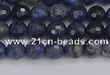 CDU316 15.5 inches 6mm faceted round blue dumortierite beads