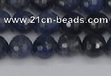 CDU317 15.5 inches 8mm faceted round blue dumortierite beads