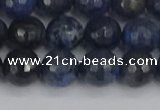 CDU318 15.5 inches 10mm faceted round blue dumortierite beads